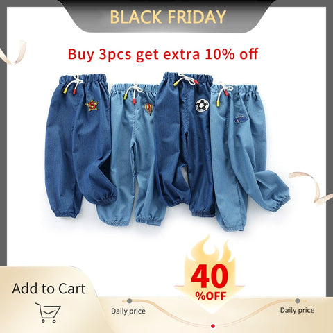 HIPAC 10% OFF Discount Children's Pants Jeans Spring Summer Infant Pants for Boys Girls Lantern Pants Baby Casual Trousers