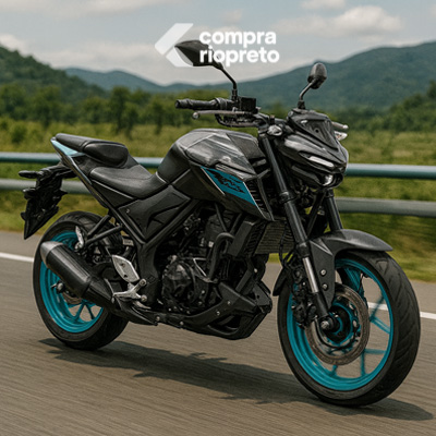 Visual agressivo em destaque na Yamaha MT-03 2025, perfeita para quem busca emoção! Yamaha MT-03 2025